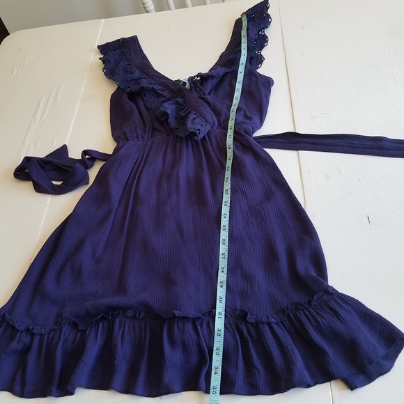 She+Sky Summer Sun Dress Lace Ruffles Purple - Picture 7 of 10